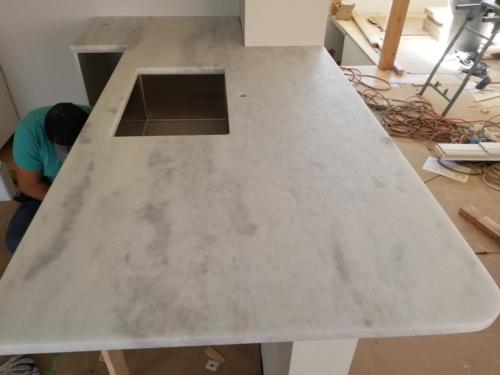 Honed Super White Countertops in Utah