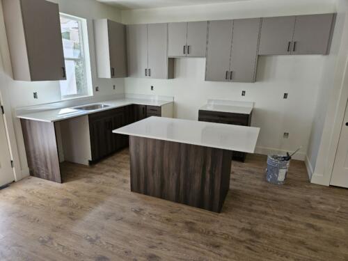 White quartz kitchen countertops